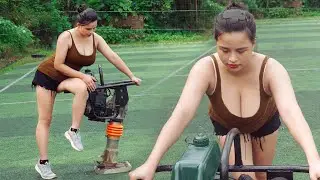 The challenge for the genius girl is to restore a soil compactor to help a young man in the village.