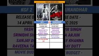 KGF 2 vs Dhurandhar | Movie | Box Office Collection #shorts #shortsfeed #reels #viral #ranveersingh