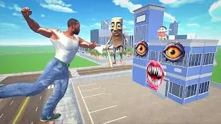 Franklin Vs Gaint Evil Police Station in Indian Bike Driving 3d