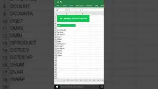 EXCEL - All Database Function in Excel #Shorts