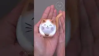 how to make a cute cat figure with air dry clay craft art Fondant tutorial vlog