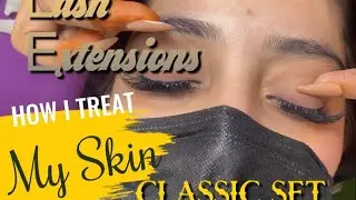 Lash Extensions |Classic Set| (Lash tutorial) complete process start to finish |Vlog🥰|#lashes