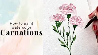 How to paint loose Carnations in watercolor - Day 8