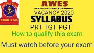 HOW TO QUALIFY ARMY PUBLIC SCHOOL #AWES EXAM 2020 STRATEGY AND TIPS