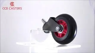 CCE CASTERS-3 inch Black Silent Polyurethane Threaded Stem Caster Wheel