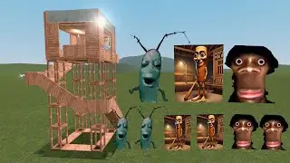 Plankton Aughh, Tung Tung Tung Sahur And And Hi My Name Is Aughh Vs Towers In Garry's Mod