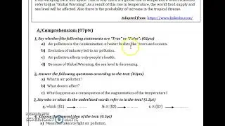 اختبار الثلاثي الثالث في الانجليزية السنة الأولى علمي وآداب.. . unit back to nature