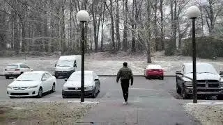 Sudden Snowfall at UGA housing in Athens, Georgia, USA, 2022