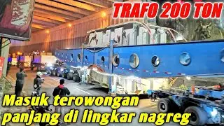 DI TARIK TIGA TRUCK‼️Truk bermuatan trafo 200 ton melewati terowongan panjang di lingkar nagreg