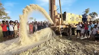 Borewell Drilling- 90 फीट पर जबरदस्त पानी निकला | Borewell Drilling  320 feet Drilling water pump 