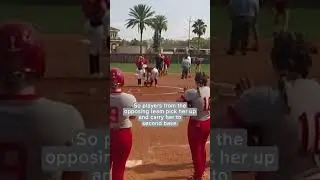 Watch how a softball team reacts to injured rival who hits grand slam | Humankind #Shorts