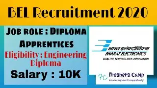 BEL Recruitment 2020 | Freshers | Apprentices | BEL Apprenticeship Training 2020 | Diploma