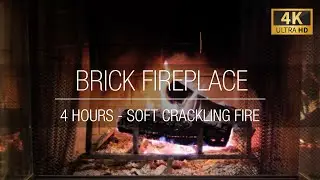 Brick Fireplace - 4k - ASMR - Crackling Fire Sound Ambience 🔥🧱