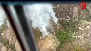 Continúa sin control, incendio en El Tepozteco, Morelos