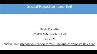 Kayla Cobette Social Rejection and Evil Practice Voiceover Recording