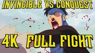[4K] Invincible Vs Conquest Full Fight Mark vs Conquest BRUTAL Final Battle Invincible Season 3