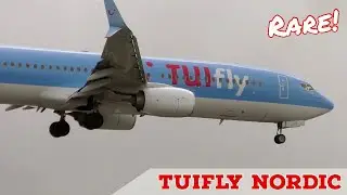 Rare Arrival! | TUIfly Nordic Boeing 737-800 Crosswind Landing at Gatwick Airport