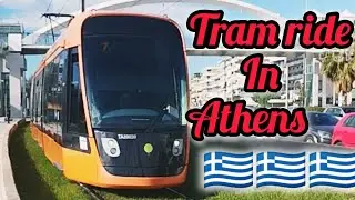 Beach tram Ride in Athens Greece 