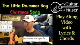 Little Drummer Boy Easy 3 chord Christmas song - Play Along
