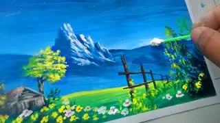 Easy Nature Painting For Beginners / New Landscape Painting idea / Simple way Painting trick