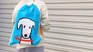 Fashionable thick white LDPE plastic single-shoulder drawstring backpack, made of polyethylene