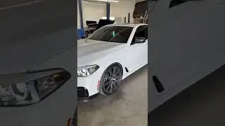 Freshly lowered RWD G30 BMW 540i M Sport with H&R Springs. Also a super clean W126.