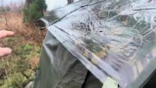 Extra waterproof for my temporary shelter 🌧️ #bushcraft #northumberland #tarp 