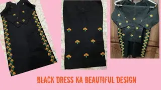 Cross stitch Black dress .. plain dress design..   @halfstitchcrossstitch