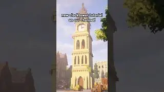 new tutoral for this medieval clocktower is out now! #minecraft #ideas #tutorial #shorts