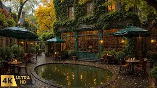 Rainy Day Jazz Street at Cozy Outdoor Coffee Shop ☕ Vintage Vibes & Smooth Jazz for Soothe Your Mind