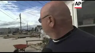 The boardwalk in Seaside Heights, N.J. is destroyed by Superstorm Sandy