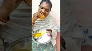 Rice And Pyaj Pakoda Eating Shorts !! #ytshorts #food #shortvideo #trending #mukbang