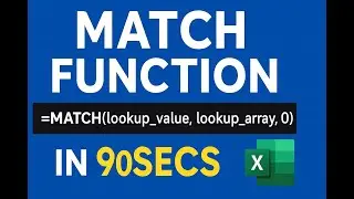 MS Excel - Match Function- Find Index number