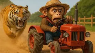 Farm Work: Cow In Danger!!! Monkey Driving Excavator Rescues Cow At Farm | Cobby Farm