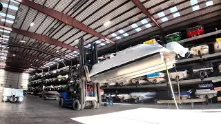 Barletta Pontoon Boats Delivery Day | Real Unloading Process at America Water Sports
