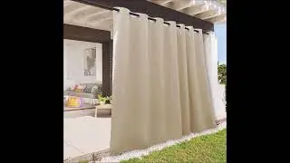 RYB HOME Patio Curtain Outdoor Waterproof, Plus Wide Large Drape for Home Decor