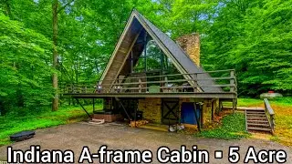 Indiana Homes For Sale | $400k | 5 Acre | A-frame Cabins For Sale | Indiana Real Estate For Sale