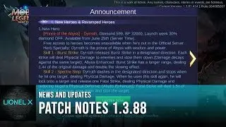 Mobile Legends News and Updates | Patch 1.3.88 is Here! What Changes Can We Expect?