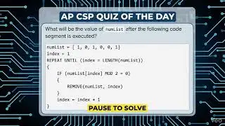 AP CSP Quiz: The List Index  🚨 | Daily Coding Challenge