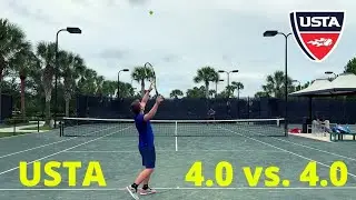 USTA Rated 4.0 Men's Singles Tennis Clay Court Match | 4K
