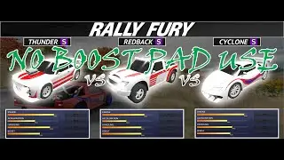 Rally Fury THUNDER S vs REDBACK S vs CYCLONE S NO BOOSTER TEST  Who has more speed gain in engine?