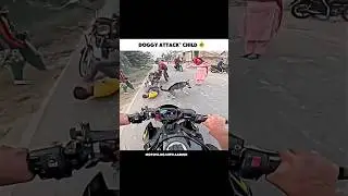 😱 Dog Attack on Child | Rider POV Saved Him?#reaction #viral #motovlog #rider #funny