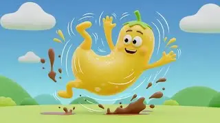 Fall Guys Wobbly Bean Escorregou na Pista 🤣 | Funny Toddler Song | Kids Rhymes