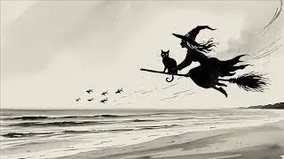 Witch Halloween Frame TV Art Screensaver🧙&zwj;♀️Broomstick Hat Spellbound Gothic, Dark Vintage Victorian