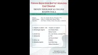 TRINITY THEOLOGICAL COLLEGE KIGHINI TSALA | Ahunaqhi 20, 2022   Ado Ayi 10:00 Inaqhe | PBSBAED