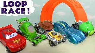 Cars McQueen Loop Challenge with Toy Cars Cars Stories