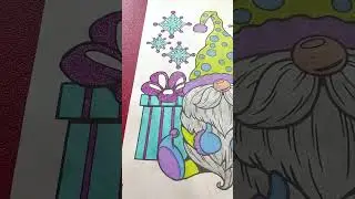 Completed Page / Gnome for the Holidays by Dreamtivity #gnomes #coloringbook #christmas2023