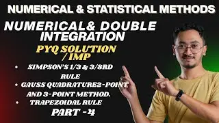 Numerical Integration pyq solution | Trapezoidal, Simpson's 1/3 and 3/8, Problem | Important only