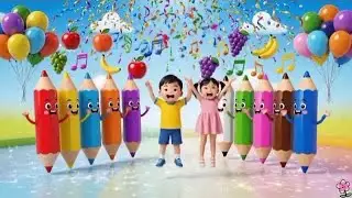 🎨 Farben & Fr&uuml;chte Lied  Kinder &ndash; Bunte Stifte tanzen! | Lernvideo f&uuml;r Vorschule & Kindergarten