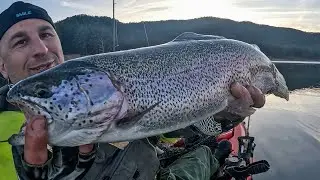 Found some open water about the size of Basketball court. Landed this 27 inch rainbow.